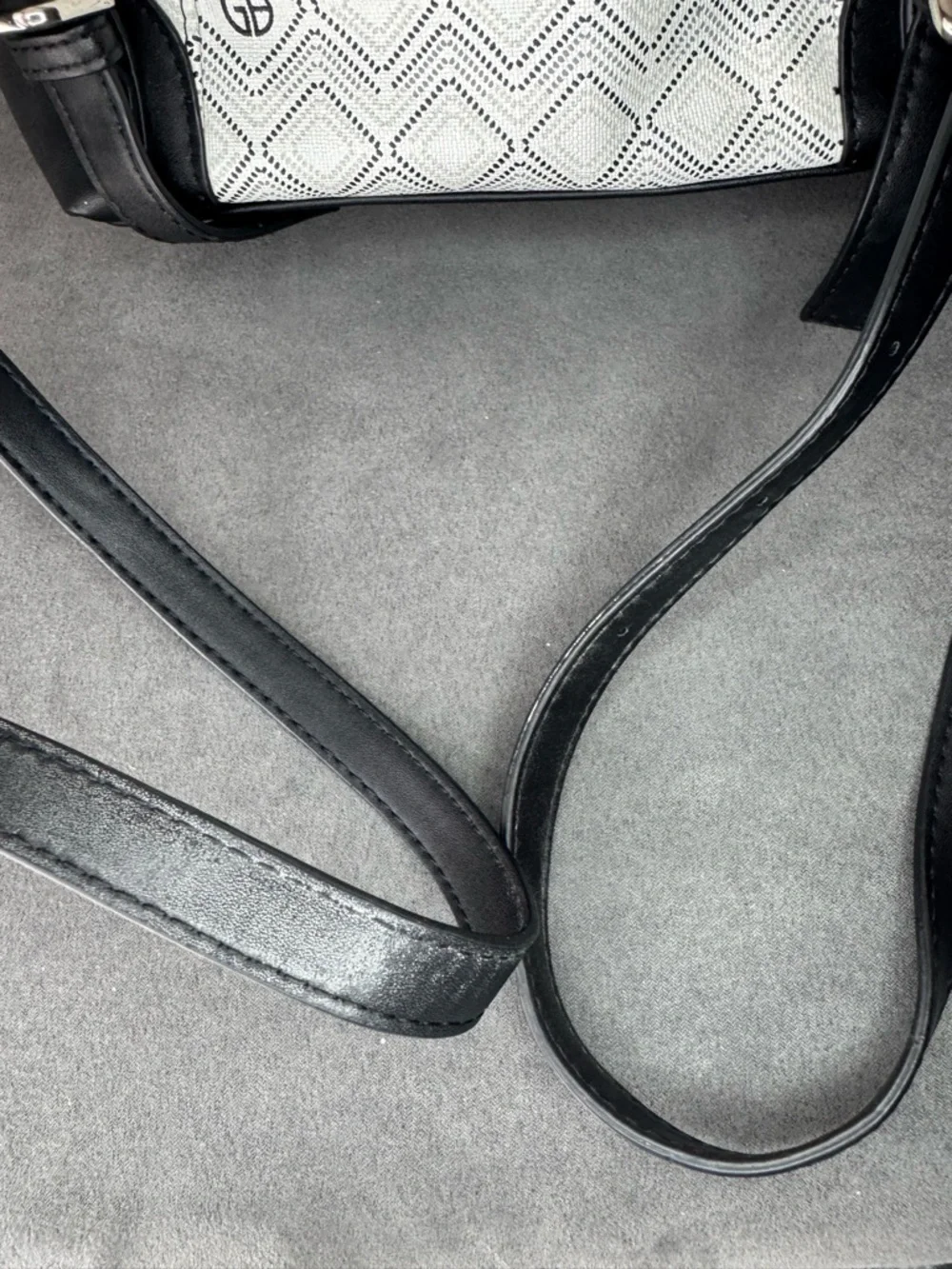 Giani Bernini Mini Backpack Convertible Crossbody Black White Logo Bag - Picture 5 of 12